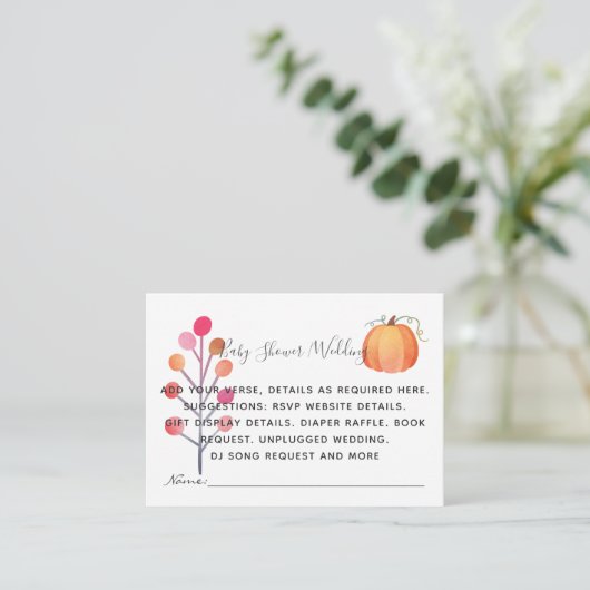 Maak Eigen Evenement Details Inserts - Herfst Pomp Informatiekaartje (Staand voorkant)