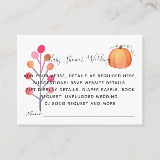 Maak Eigen Evenement Details Inserts - Herfst Pomp Informatiekaartje (Voorkant)