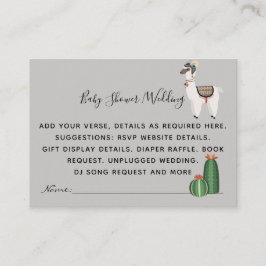 Maak Eigen Evenementdetails Inserts - Alpaca Llama Informatiekaartje