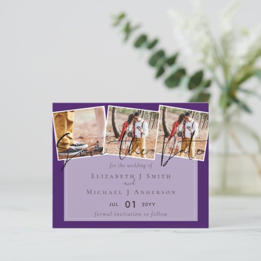 Maak eigen moderne save the date trouwkaarten (Staand voorkant)