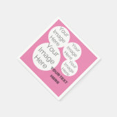 maak eigen papieren foto tekst servet sjabloon roz (Hoek)
