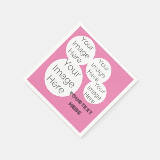 maak eigen papieren foto tekst servet sjabloon roz (Hoek)