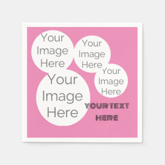 maak eigen papieren foto tekst servet template roz