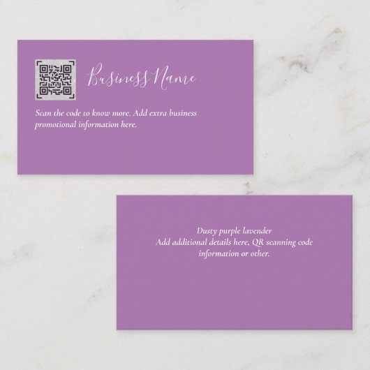 Maak eigen QR-code visitekaartje - Veel kleuren Informatiekaartje (Voorkant / Achterkant)