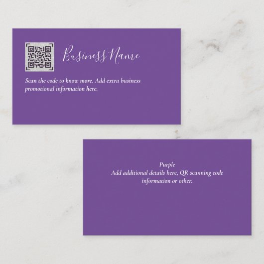 Maak eigen QR-code visitekaartje - Veel kleuren Informatiekaartje (Voorkant / Achterkant)