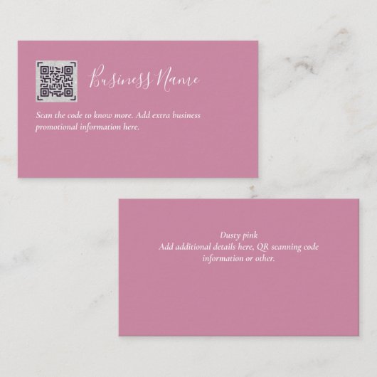 Maak eigen QR-code visitekaartje - Veel kleuren Informatiekaartje (Voorkant / Achterkant)