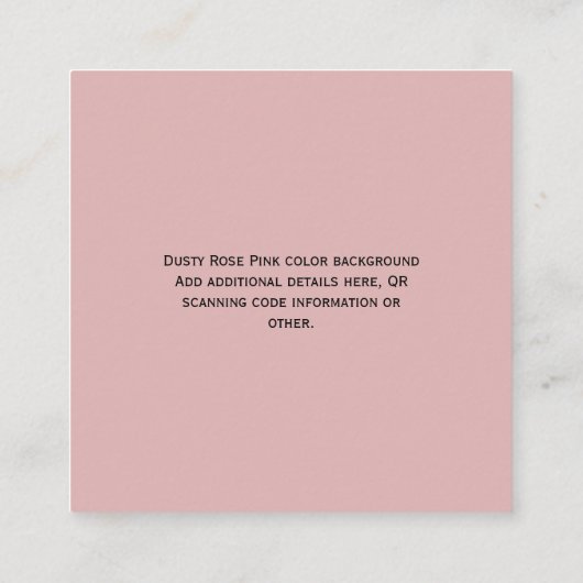 Maak eigen QR-code visitekaartje - Veel kleuren Informatiekaartje (Achterkant)