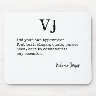 Maak Eigen Schrift Lettertype Monogram Gedicht Spr Muismat