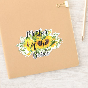 Maak Eigen Zonnebloem Bruidsfeest Cadeaus TOEVOEGE Sticker