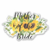 Maak Eigen Zonnebloem Bruidsfeest Cadeaus TOEVOEGE Sticker (Voorkant)