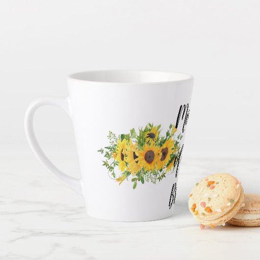Maak Eigen Zonnebloem Bruiloft Geschenken VOEG TEK Latte Mok (In situ)