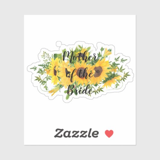 Maak Eigen Zonnebloem Bruiloft Geschenken voor Bru Sticker (Vel)