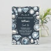 Maak Elegant Gem Bling Denim en Diamonds Sweet 16 Kaart (Staand voorkant)