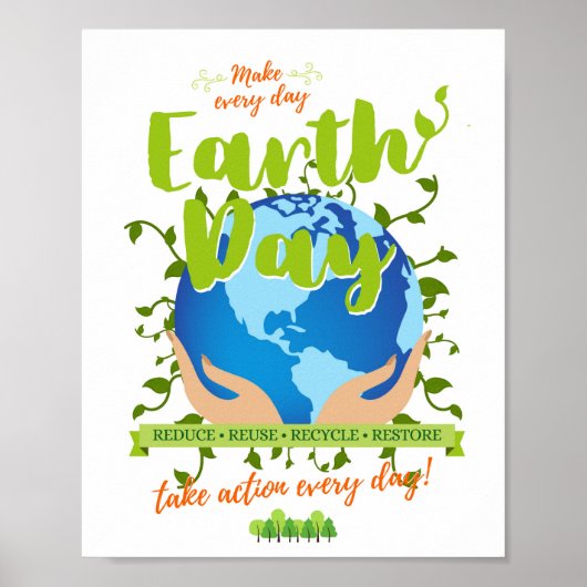Maak elke dag aarde dag poster (Voorkant)