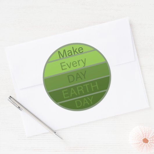 Maak elke dag de dag van de aarde ronde sticker (Envelop)