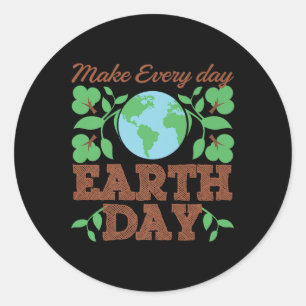 Maak elke dag Earth Day Recyclen behoud Ronde Sticker