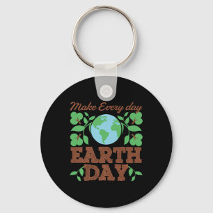 Maak elke dag Earth Day Recyclen behoud Sleutelhanger