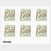 Maak elke dag Earth Day - vierkante Stickers, glan Vierkante Sticker (Vel)