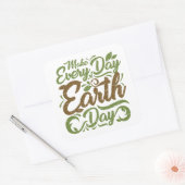 Maak elke dag Earth Day - vierkante Stickers, glan Vierkante Sticker (Envelop)