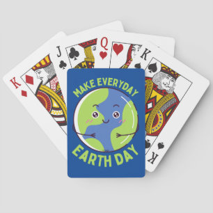 MAAK ELKE DAG EARTHDAG DE planeet grappig Pokerkaarten