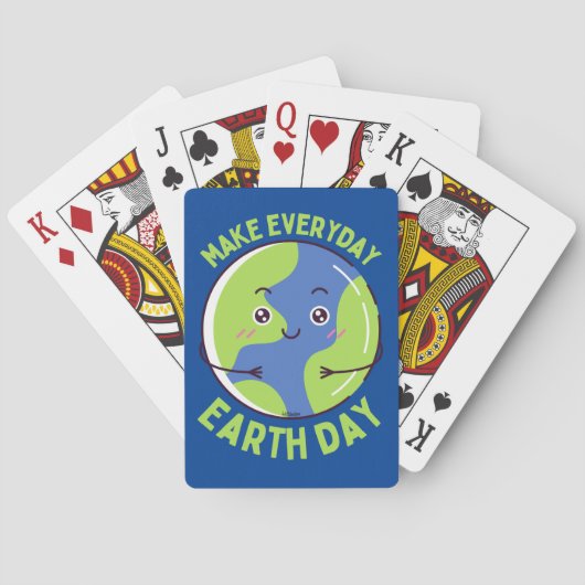 MAAK ELKE DAG EARTHDAG DE planeet grappig Pokerkaarten (Achterkant)