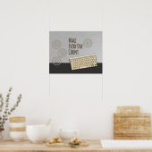 Maak elke dag een donkergrijs getal poster (Keuken)