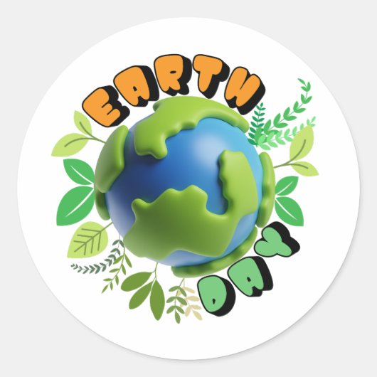 Maak elke dag Happy Earth Day Ronde Sticker (Voorkant)