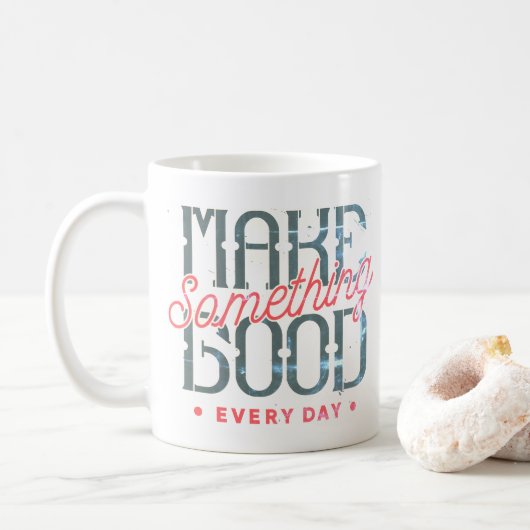 Maak elke dag iets geweldigs koffiemok (Met donut)