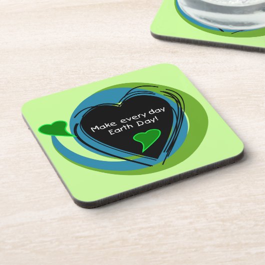 Maak Elke Dag van de Aarde van de Dag Drankjes Onderzetter (Linkerzijde)