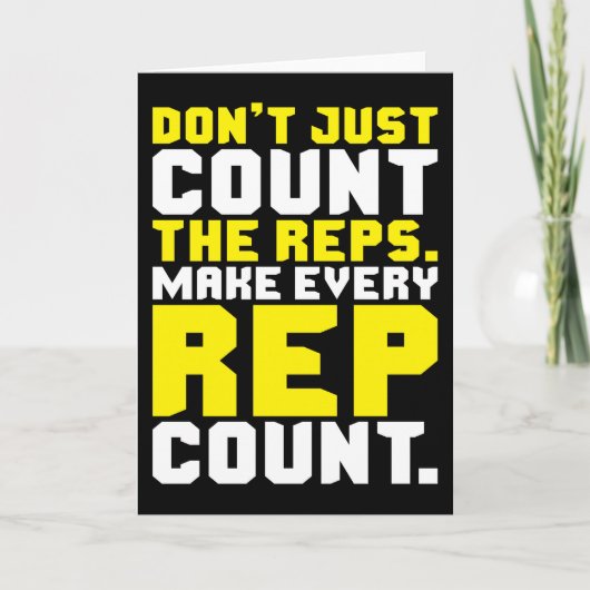 Maak elke Rep Count - Workout Motivatie Kaart (Voorkant)