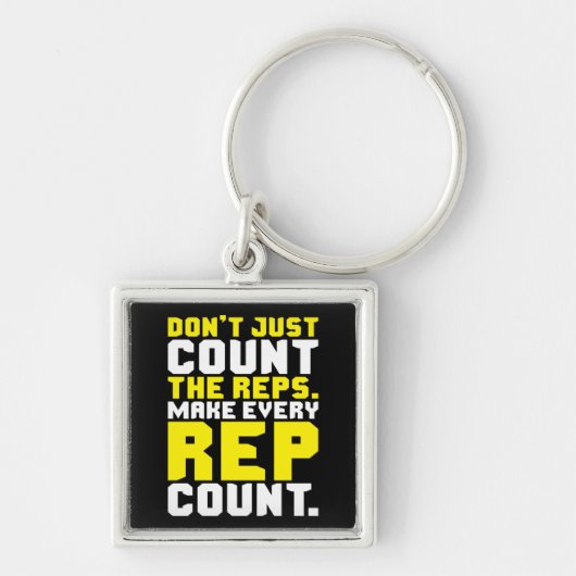 Maak elke Rep Count - Workout Motivatie Sleutelhanger (Voorkant)