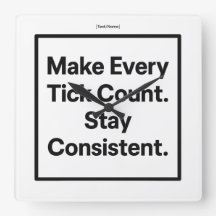 Maak elke tik waardevol wandklok [Tekst/Naam]