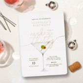 Maak er 30 Martini Verjaardagsfeest Roos Goud van Folie Uitnodiging