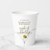 Maak er dertig Chic Martini 30e verjaardagsfeest v Papieren Bekers (Voorkant)