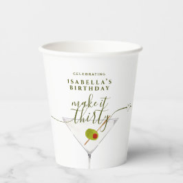Maak er dertig Chic Martini 30e verjaardagsfeest v Papieren Bekers