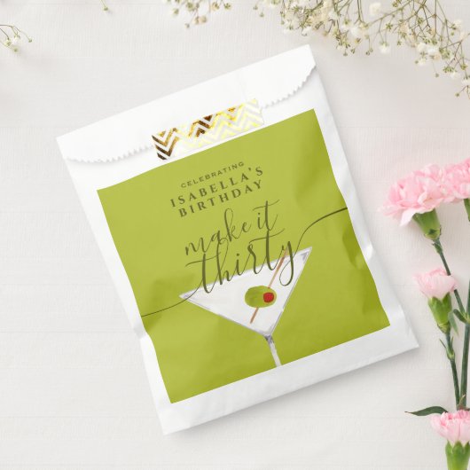 Maak er dertig groene Martini 30e verjaardagsfeest Bedankzakje (Gezegeld)