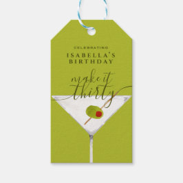 Maak er dertig groene Martini 30e verjaardagsfeest Cadeaulabel