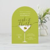 Maak er dertig groene Martini 30e verjaardagsfeest Kaart (Staand voorkant)