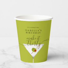 Maak er dertig groene Martini 30e verjaardagsfeest Papieren Bekers