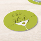 Maak er dertig groene Martini 30e verjaardagsfeest Ronde Kartonnen Onderzetter (Gebogen)