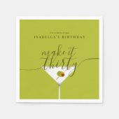 Maak er dertig groene Martini 30e verjaardagsfeest Servet (Voorkant)