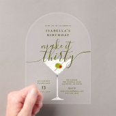 Maak er dertig Martini 30e verjaardagsfeest van Acryl Uitnodigingen (Insitu (Draagbaar))