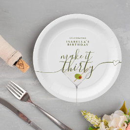 Maak er dertig Martini 30e verjaardagsfeest van Papieren Bordje