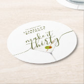 Maak er dertig Martini 30e verjaardagsfeest van Ronde Kartonnen Onderzetter (Gebogen)