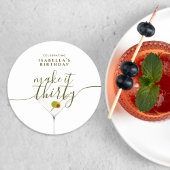 Maak er dertig Martini 30e verjaardagsfeest van Ronde Kartonnen Onderzetter