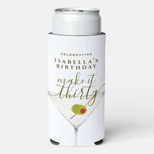 Maak er dertig Martini 30e verjaardagsfeest van Seltzer Blikjeskoeler (Seltzer Achterkant)