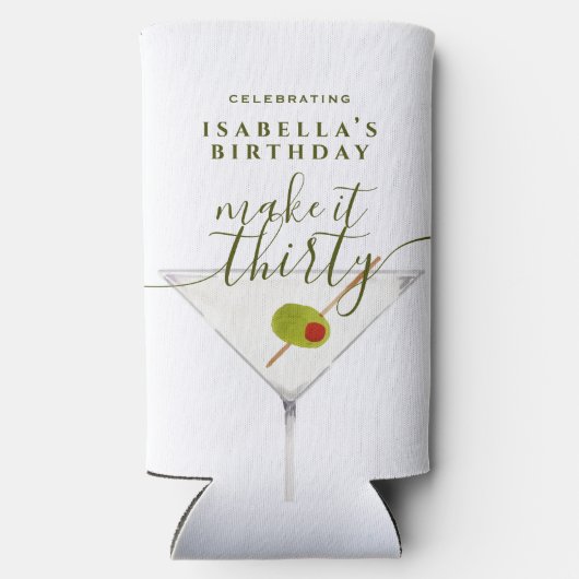 Maak er dertig Martini 30e verjaardagsfeest van Seltzer Blikjeskoeler (Achterkant)