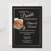 Maak er een Double Celebration Black Whiskey Glass Kaart (Voorkant)