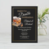 Maak er een Double Celebration Black Whiskey Glass Kaart (Staand voorkant)