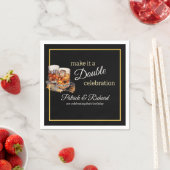 Maak er een Double Celebration Black Whiskey Glass Servet (Insitu)